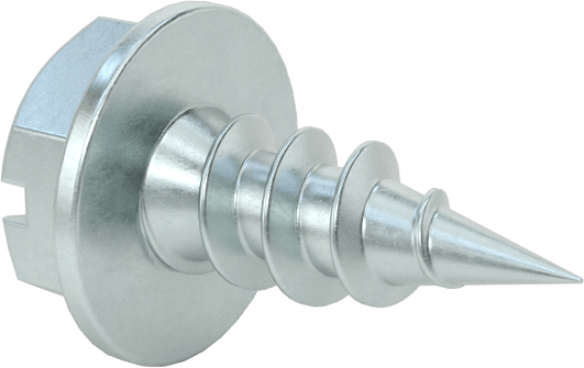 Sac Metal için Flanşlı Delme Vidaları, Çinko Kaplı Çelik, 10 Numaralı Boyut, 1/2" Uzunluk, 5/16" Başlık Genişliği
