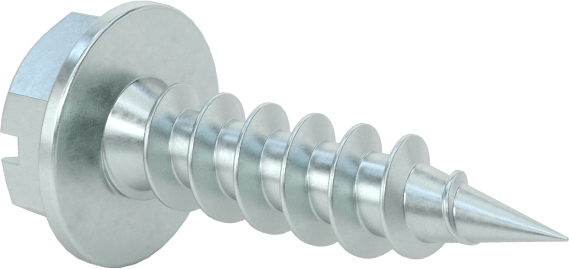 Sac Metal için Flanşlı Delme Vidaları, Çinko Kaplı Çelik, 10 Numaralı Boyut, 3/4" Uzunluk, 5/16" Başlık Genişliği