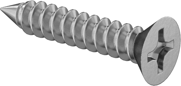 Sac Metal için Phillips Düz Başlı Vidalar, Süper Korozyona Dayanıklı 316 Paslanmaz Çelik, Numara 6 Boyut, 3/4" Uzunluk