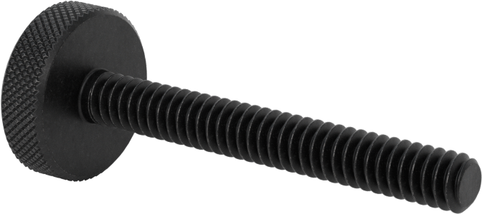 Çelik Tırtıllı Başlı Parmak Vidası, Düşük Profilli, 10-24 Diş Boyutu, 1-1/2" Uzunluk