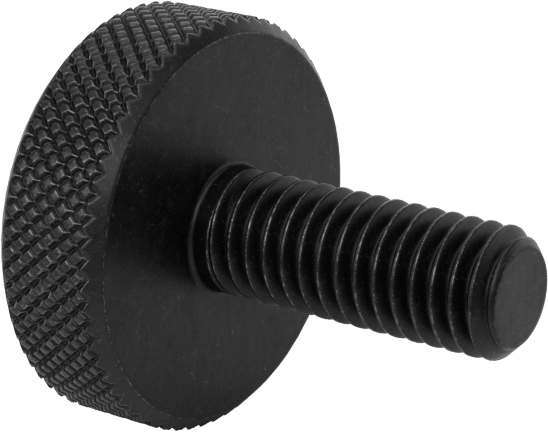 Çelik Tırtıllı Başlı Parmak Vidası, Düşük Profilli, 10-32 Diş Boyutu, 1/2" Uzunluk