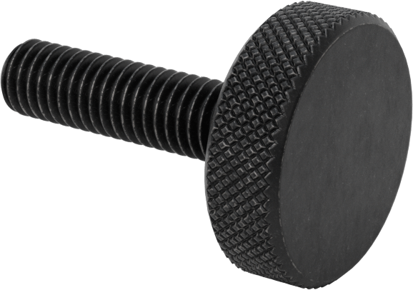 Çelik Tırtıllı Başlı Parmak Vidası, Düşük Profilli, 10-32 Diş Boyutu, 3/4" Uzunluk