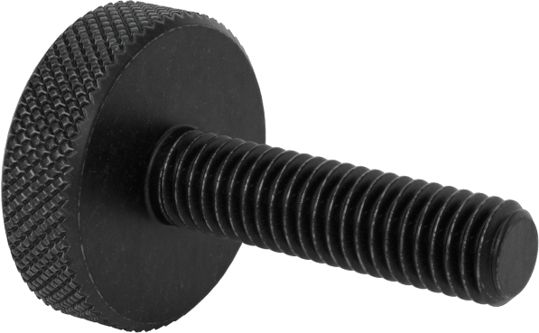 Çelik Tırtıllı Başlı Parmak Vidası, Düşük Profilli, 10-32 Diş Boyutu, 3/4" Uzunluk