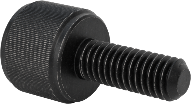 Çelik Tırtıllı Başlı Parmak Vidası, Yüksek Profil, 3/8"-16 Diş Boyutu, 1" Uzunluk
