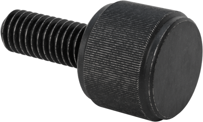Çelik Tırtıllı Başlı Parmak Vidası, Yüksek Profil, 3/8"-16 Diş Boyutu, 1" Uzunluk