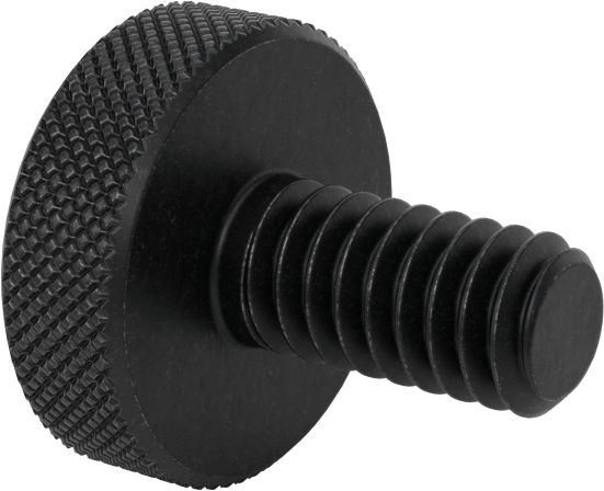 Çelik Tırtıllı Başlı Parmak Vidası, Düşük Profilli, 1/4"-20 Diş Boyutu, 1/2" Uzunluk