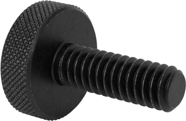 Çelik Tırtıllı Başlı Parmak Vidası, Düşük Profilli, 1/4"-20 Diş Boyutu, 3/4" Uzunluk