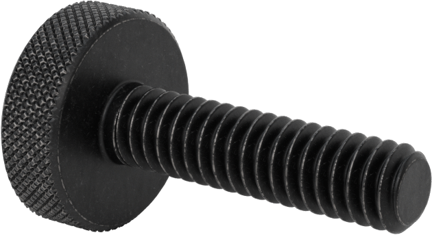 Çelik Tırtıllı Başlı Parmak Vidası, Düşük Profilli, 1/4"-20 Diş Boyutu, 1" Uzunluk