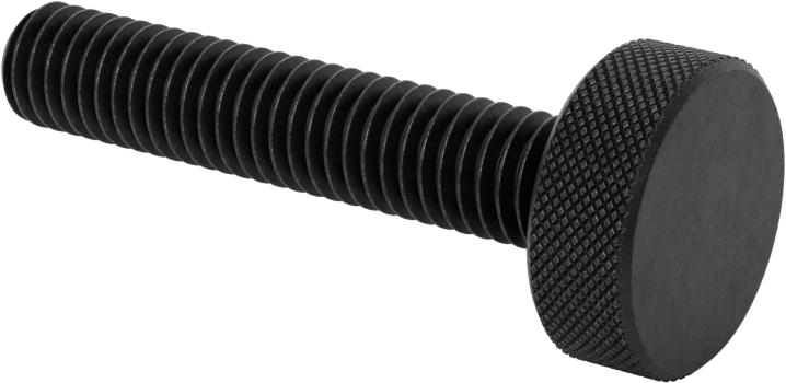 Çelik Tırtıllı Başlı Parmak Vidası, Düşük Profilli, 3/8"-16 Diş Boyutu, 2" Uzunluk