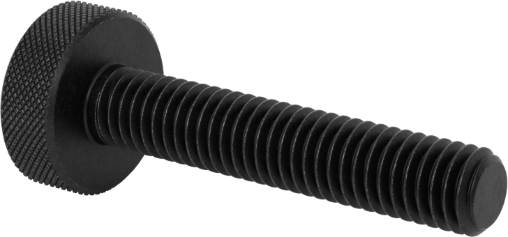 Çelik Tırtıllı Başlı Parmak Vidası, Düşük Profilli, 3/8"-16 Diş Boyutu, 2" Uzunluk
