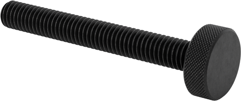 Çelik Tırtıllı Başlı Parmak Vidası, Düşük Profilli, 3/8"-16 Diş Boyutu, 3" Uzunluk