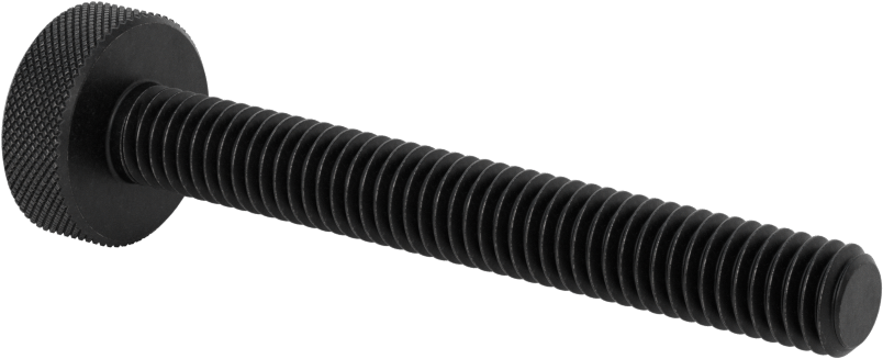 Çelik Tırtıllı Başlı Parmak Vidası, Düşük Profilli, 3/8"-16 Diş Boyutu, 3" Uzunluk