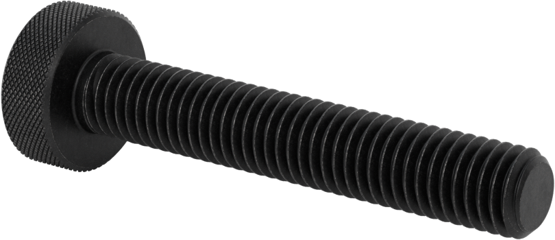 Çelik Tırtıllı Başlı Parmak Vidası, Düşük Profilli, 1/2"-13 Diş Boyutu, 3" Uzunluk