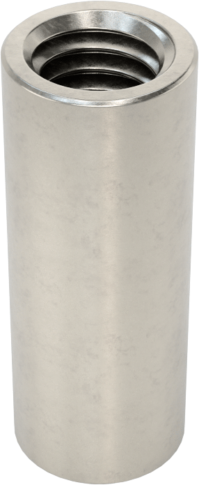 Yuvarlak Kaplin Somunu, 18-8 Paslanmaz Çelik, 3/8"-16 Diş Boyutu, 1-1/4" Uzunluk