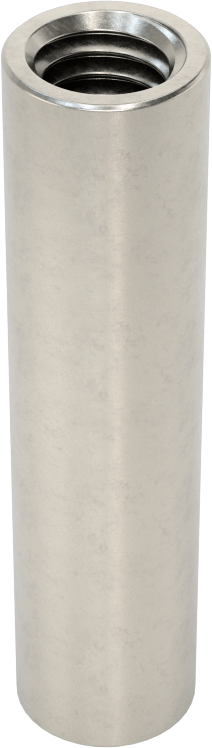 Yuvarlak Kaplin Somunu, 18-8 Paslanmaz Çelik, 3/8"-16 Diş Boyutu, 2" Uzunluk