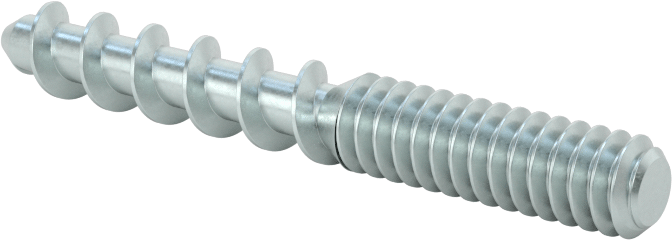 Çelik Ahşap Vida Dişli Saplama, Çinko Kaplamalı, 10 Numaralı Vida x 10-24 Saplama, 1-1/2" Uzunluk