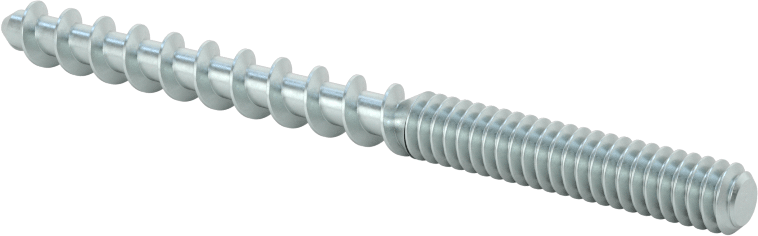 Çelik Ahşap Vida Dişli Saplama, Çinko Kaplamalı, 10 Numaralı Vida x 10-24 Saplama, 2-1/2" Uzunluk