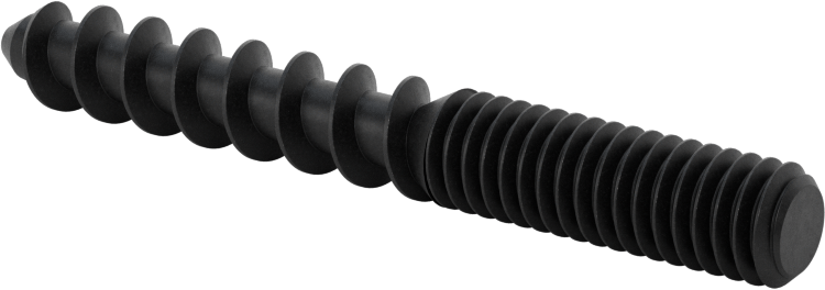Çelik Ahşap Vida Dişli Saplama, Siyah Oksit, 5/16“ Vida x 5/16”-18 Saplama, 2-1/2" Uzunluk
