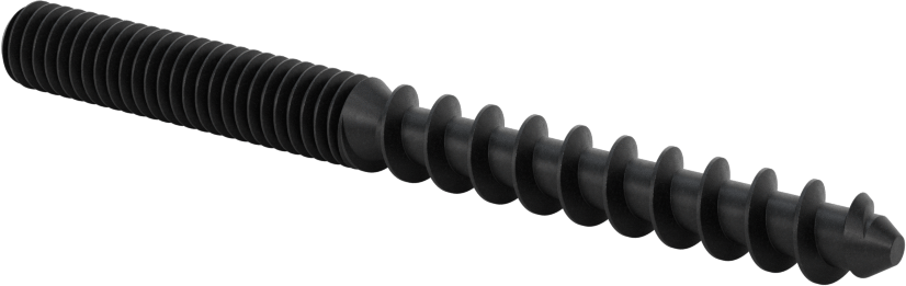Çelik Ahşap Vida Dişli Saplama, Siyah Oksit, 5/16“ Vida x 5/16”-18 Saplama, 3-1/2" Uzunluk