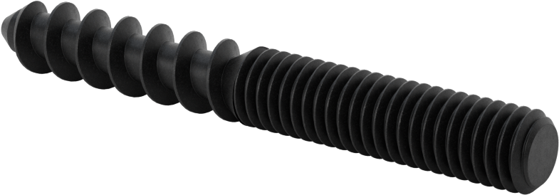 Çelik Ahşap Vida Dişli Saplama, Siyah Oksit, 3/8“ Vida x 3/8”-16 Saplama, 3" Uzunluk