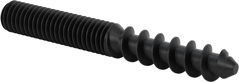Çelik Ahşap Vida Dişli Saplama, Siyah Oksit, 3/8“ Vida x 3/8”-16 Saplama, 3" Uzunluk