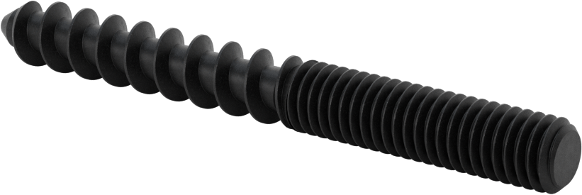 Çelik Ahşap Vida Dişli Saplama, Siyah Oksit, 3/8“ Vida x 3/8”-16 Saplama, 3-1/2" Uzunluk