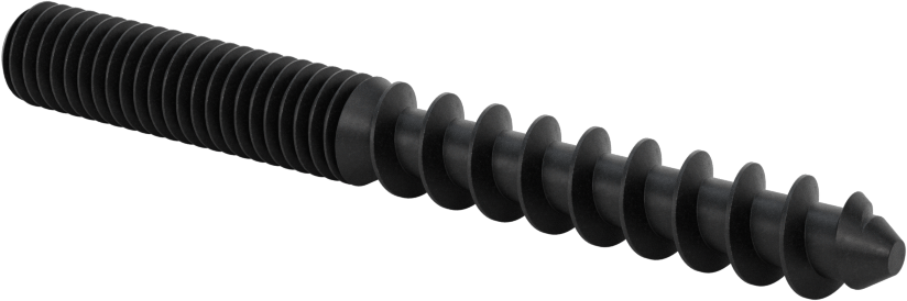 Çelik Ahşap Vida Dişli Saplama, Siyah Oksit, 3/8“ Vida x 3/8”-16 Saplama, 3-1/2" Uzunluk