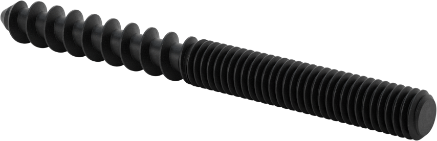 Çelik Ahşap Vida Dişli Saplama, Siyah Oksit, 3/8“ Vida x 3/8”-16 Saplama, 4" Uzunluk