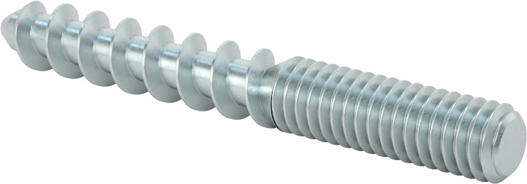 Çelik Ahşap Vida Dişli Saplama, Çinko Kaplamalı, 5/16“ Vida x 5/16”-18 Saplama, 2-1/2" Uzunluk