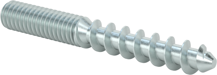 Çelik Ahşap Vida Dişli Saplama, Çinko Kaplamalı, 5/16“ Vida x 5/16”-18 Saplama, 2-1/2" Uzunluk
