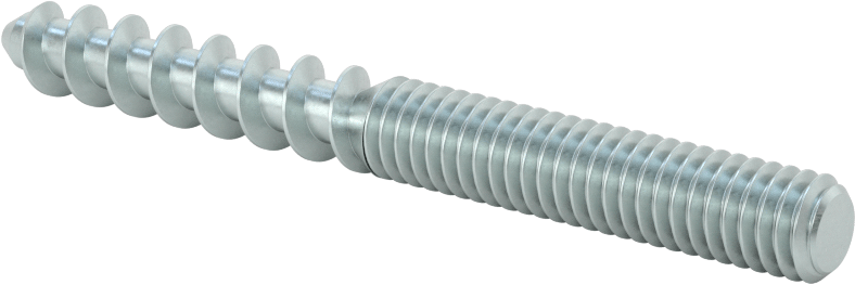 Çelik Ahşap Vida Dişli Saplama, Çinko Kaplamalı, 5/16“ Vida x 5/16”-18 Saplama, 3" Uzunluk