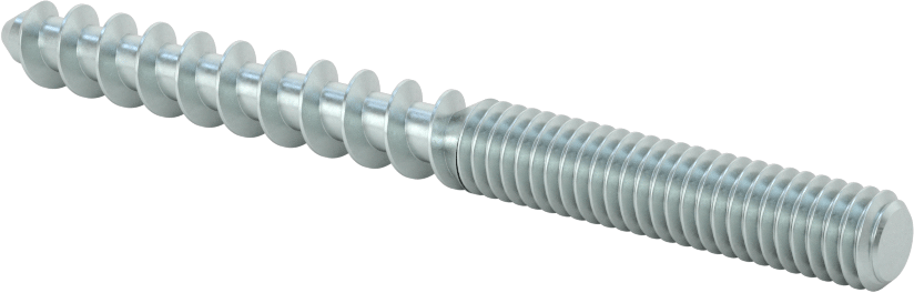 Çelik Ahşap Vida Dişli Saplama, Çinko Kaplamalı, 5/16“ Vida x 5/16”-18 Saplama, 3-1/2" Uzunluk