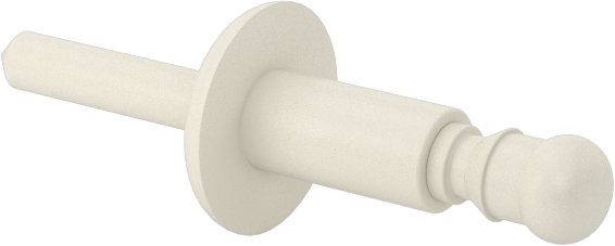 Plastik Kör Perçinler, Naylon Mandrel ile, 0,157" Çap, 0,02“-0,197” Kalınlık