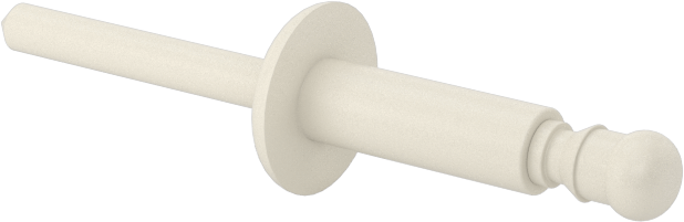 Plastik Kör Perçinler, Naylon Mandrel ile, 0,157" Çap, 0,197“-0,354” Kalınlık için