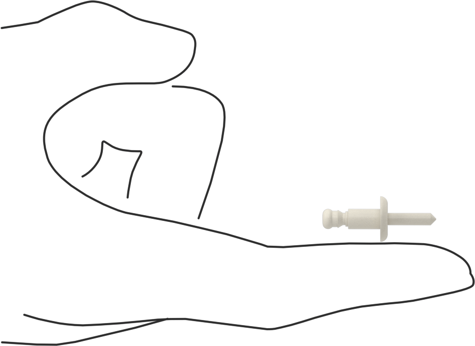 Plastik Kör Perçinler, Naylon Mandrel ile, 0,197" Çap, 0,02“-0,197” Kalınlık
