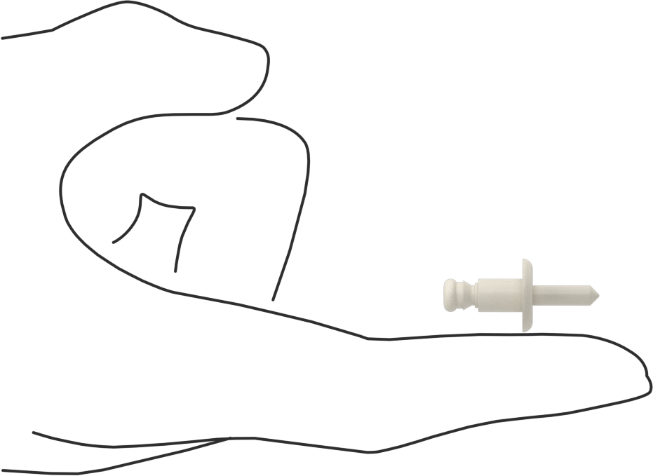 Plastik Kör Perçinler, Naylon Mandrel ile, 0,236" Çap, 0,02“-0,197” Kalınlık