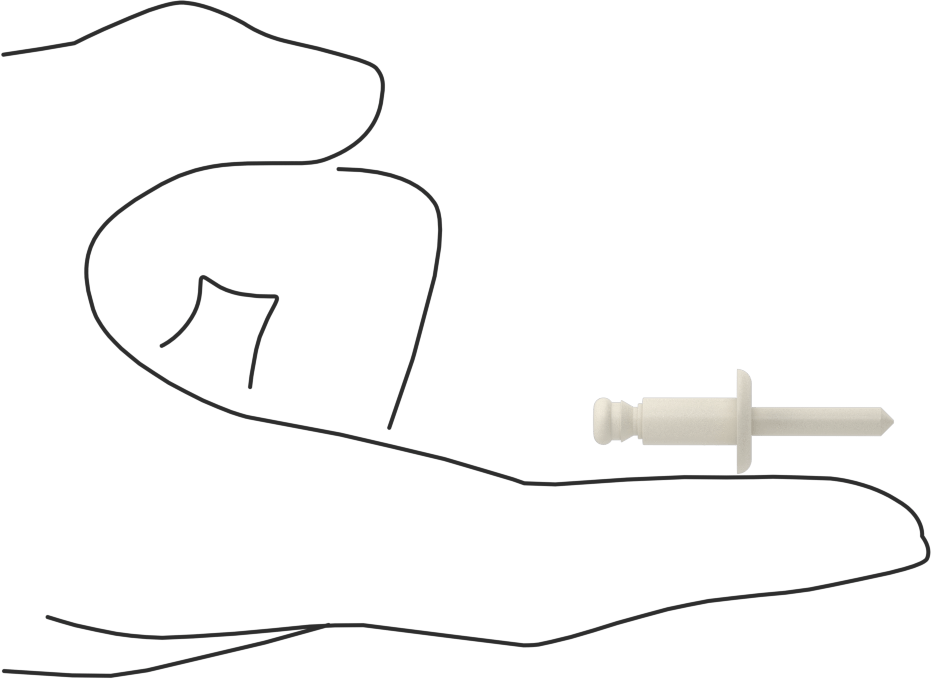 Plastik Kör Perçinler, Naylon Mandrel ile, 0,236" Çap, 0,197“-0,354” Kalınlık için