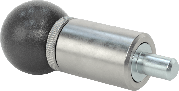 Çelik Kaynaklı Geri Çekilebilir Yaylı Piston, Küresel Tutamak, 1,5 inç Uzunluk, 0,375 inç Çap x 0,625 inç Uzun Burun