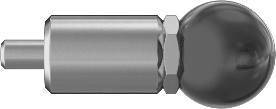 Çelik Kaynaklı Geri Çekilebilir Yaylı Piston, Küresel Tutamak, Kilitleme, 1,5 inç Uzunluk, 0,375 inç Çaplı Burun