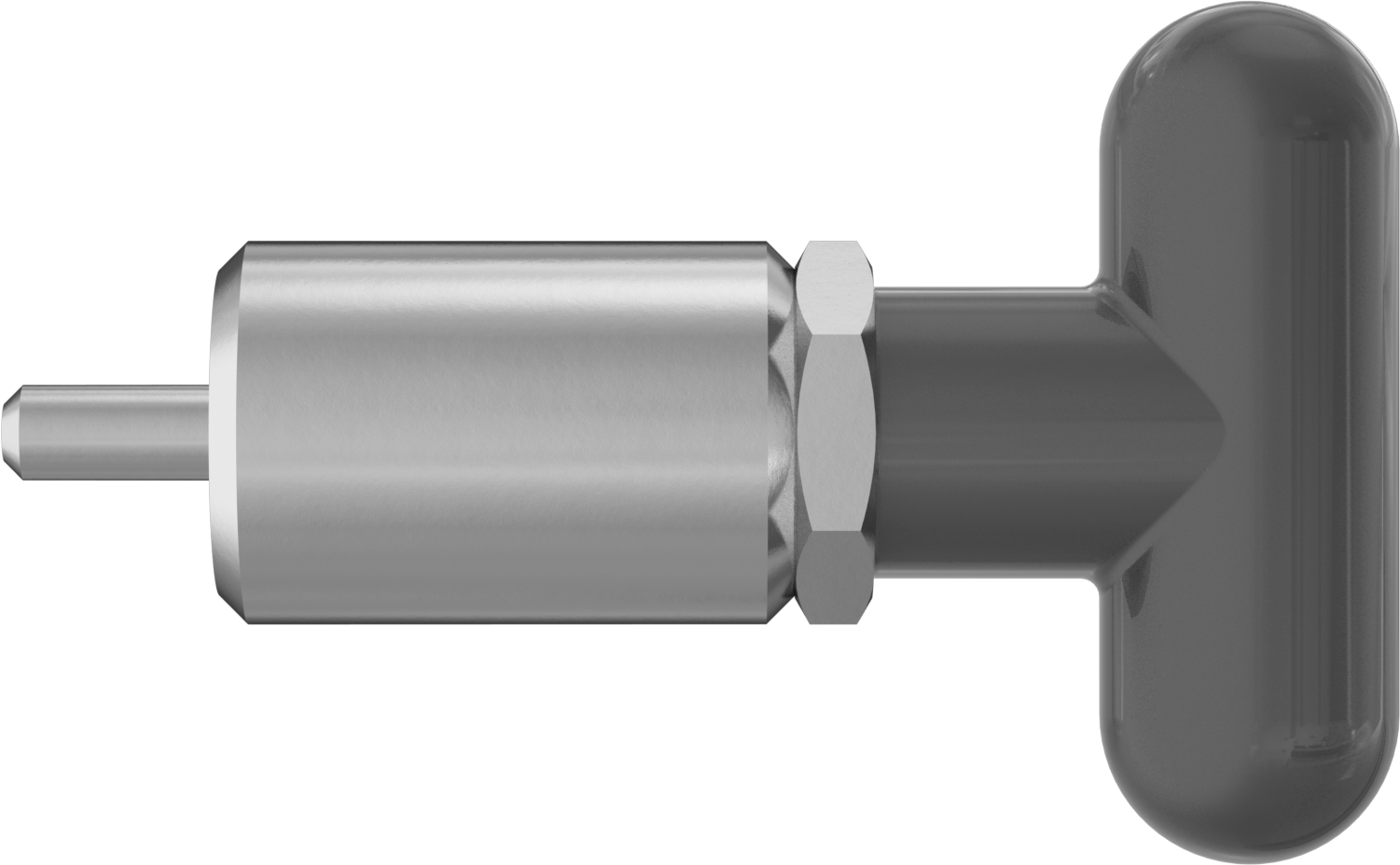 Çelik Kaynaklı Geri Çekilebilir Yaylı Piston, T-Saplı, 1,5 inç Uzunluk, 0,25 inç Çap x 0,563 inç Uzun Burun