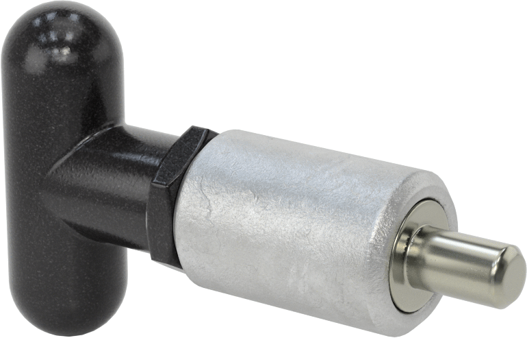 Çelik Kaynaklı Geri Çekilebilir Yaylı Piston, T-Saplı, 1,5 inç Uzunluk, 0,375 inç Çap x 0,625 inç Uzun Burun