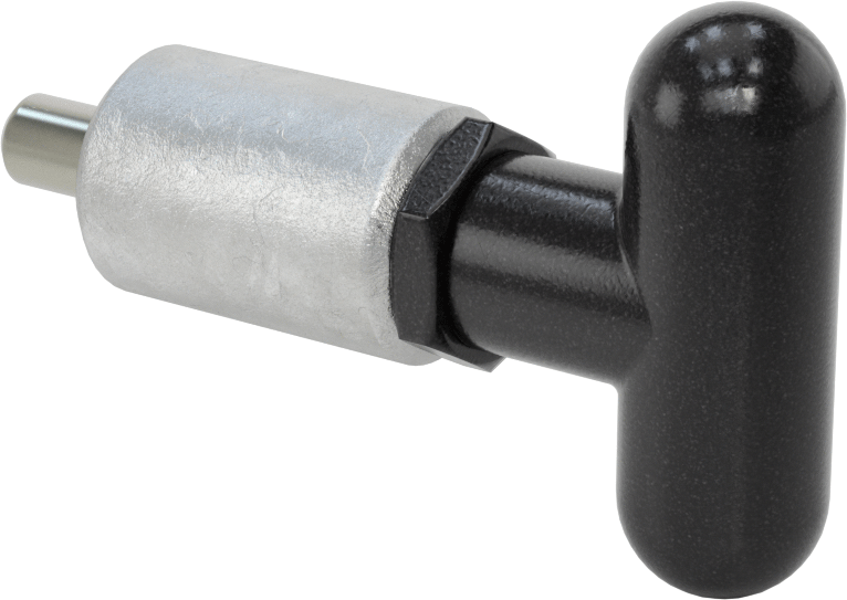 Çelik Kaynaklı Geri Çekilebilir Yaylı Piston, T-Saplı, 1,5 inç Uzunluk, 0,375 inç Çap x 0,625 inç Uzun Burun