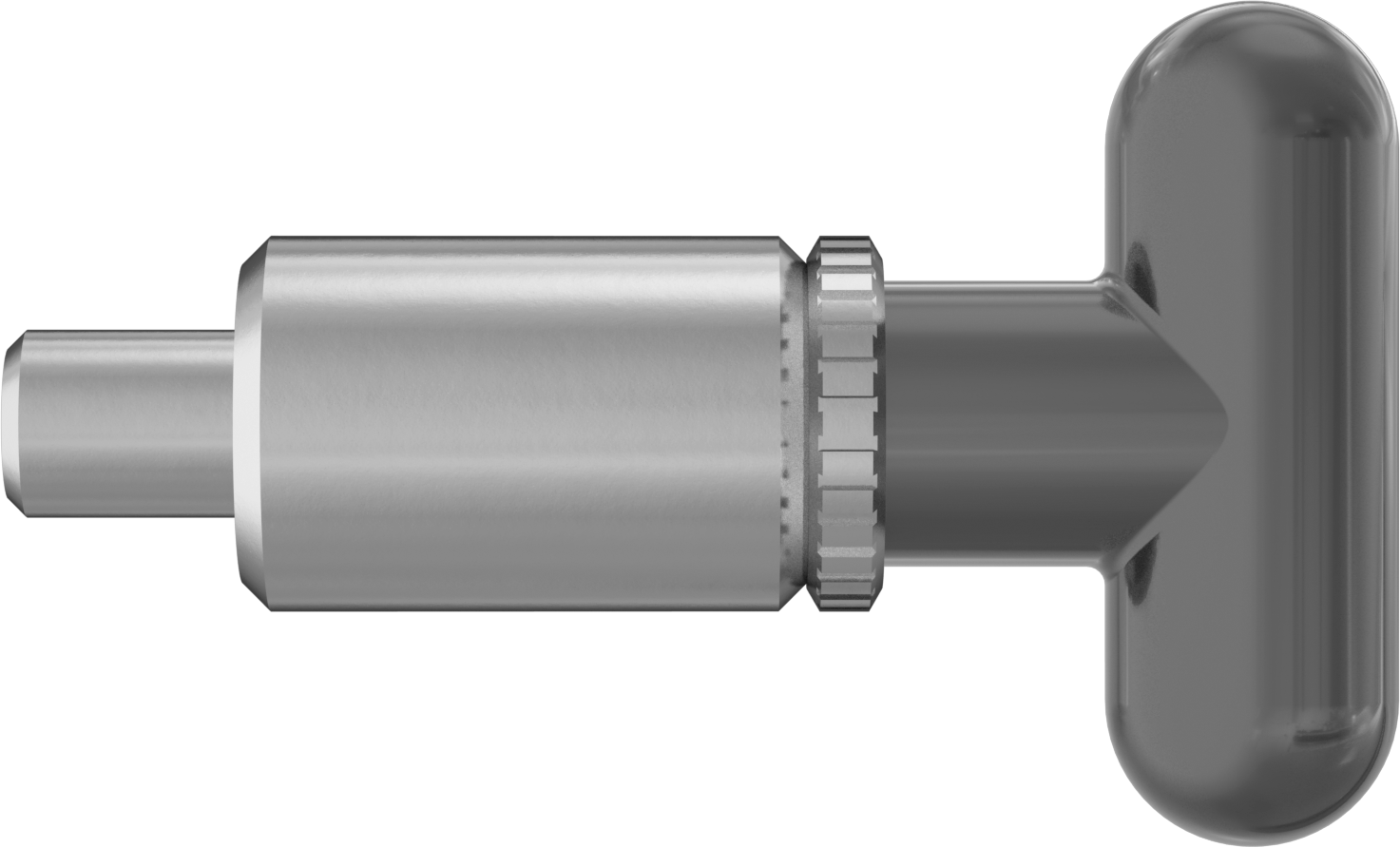 Çelik Kaynaklı Geri Çekilebilir Yaylı Piston, T-Saplı, 1,5 inç Uzunluk, 0,5“ Çap x 0,625” Uzun Burun