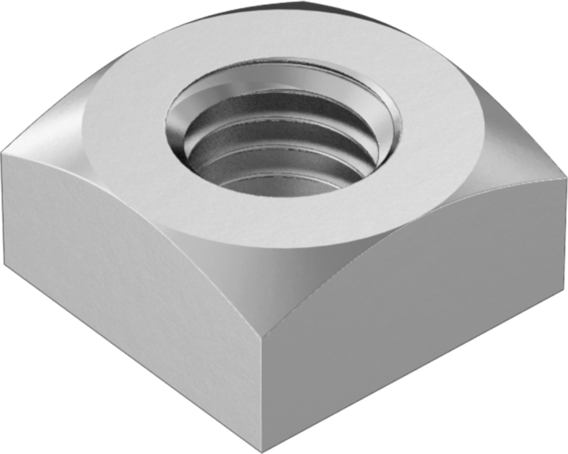 18-8 Paslanmaz Çelik Kare Somunlar, M10 x 1,5 mm Diş