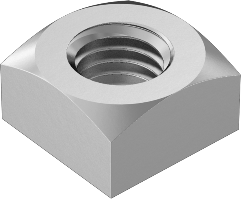 18-8 Paslanmaz Çelik Kare Somunlar, M12 x 1,75 mm Diş