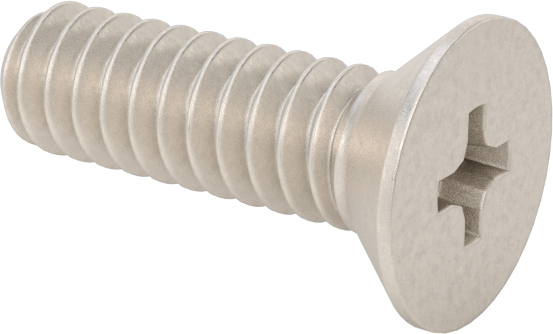 Titanyum Phillips Düz Başlı Vida, 4-40 Diş Boyutu, 3/8" Uzunluk