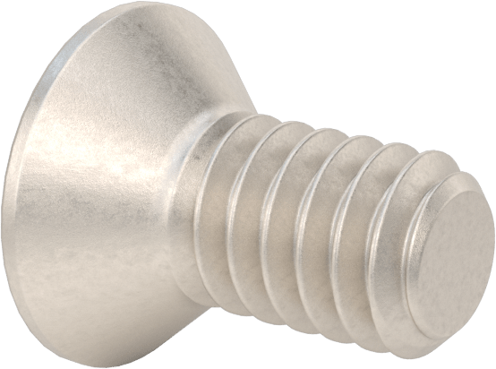 Titanyum Phillips Düz Başlı Vida, 1/4"-20 Diş Boyutu, 1/2" Uzunluk
