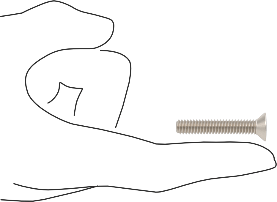 Titanyum Phillips Düz Başlı Vida, 1/4"-20 Diş Boyutu, 1-1/2" Uzunluk