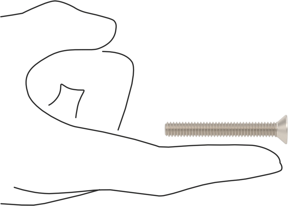 Titanyum Phillips Düz Başlı Vida, 1/4"-20 Diş Boyutu, 2" Uzunluk