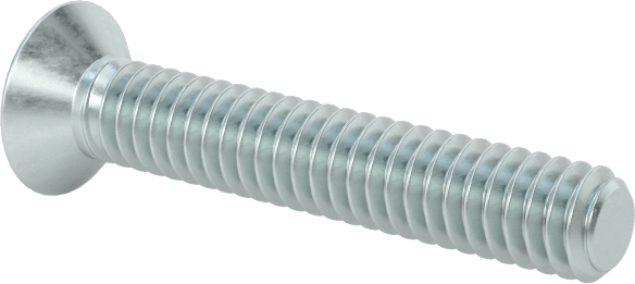 Çinko Kaplı Çelik Torx Düz Başlı Vidalar, M2 x 0,4 mm Diş Boyutu, 12 mm Uzunluk
